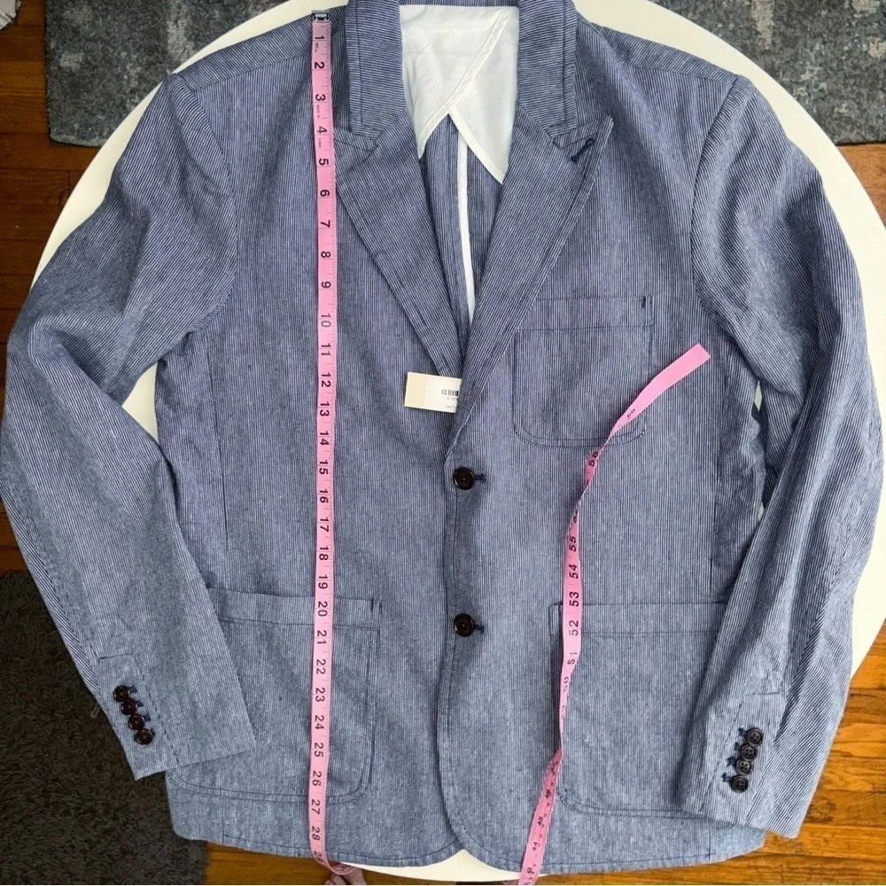 Alex Mill Men’s Mercer Blazer Striped Cotton Linen Size Medium New Classic Fit